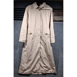 London Fog Long Beige Trench with Buttoned Pockets